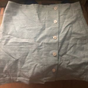 Loft size 10 blue sparkly button skirt
